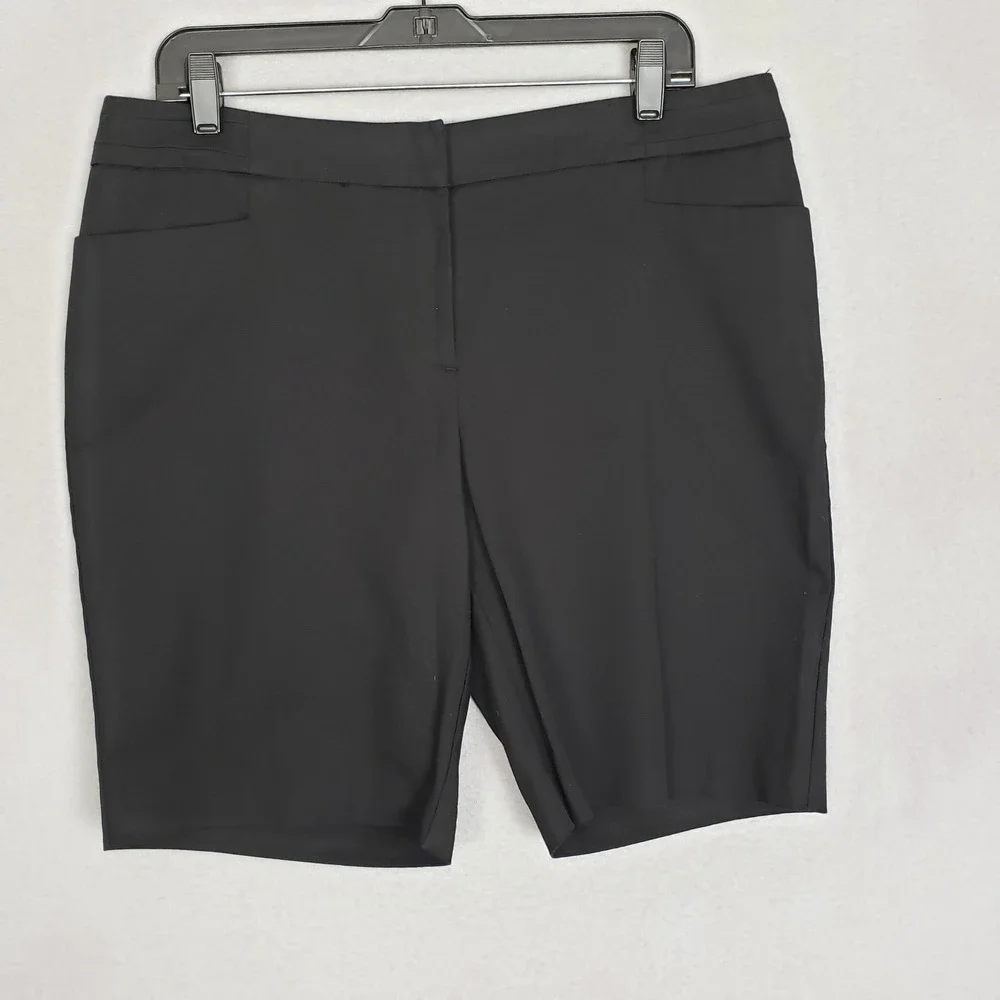 APT9 Women's Size 14 Longline Chino Shorts Solid Black Athleisure‎ Golf Sporty
